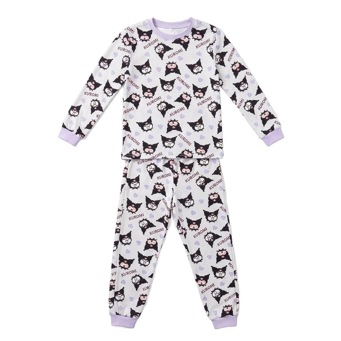 Pigiama Manica Lunga Kuromi Sanrio in Caldo Pile Maglia e Pantaloni - 3580