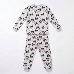 Pigiama Manica Lunga Kuromi Sanrio in Caldo Pile Maglia e Pantaloni - 3580