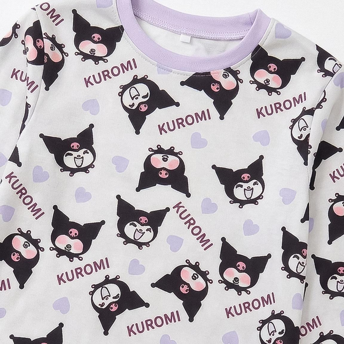 Pigiama Manica Lunga Kuromi Sanrio in Caldo Pile Maglia e Pantaloni - 3580