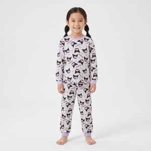 Pigiama Manica Lunga Kuromi Sanrio in Caldo Pile Maglia e Pantaloni - 3580