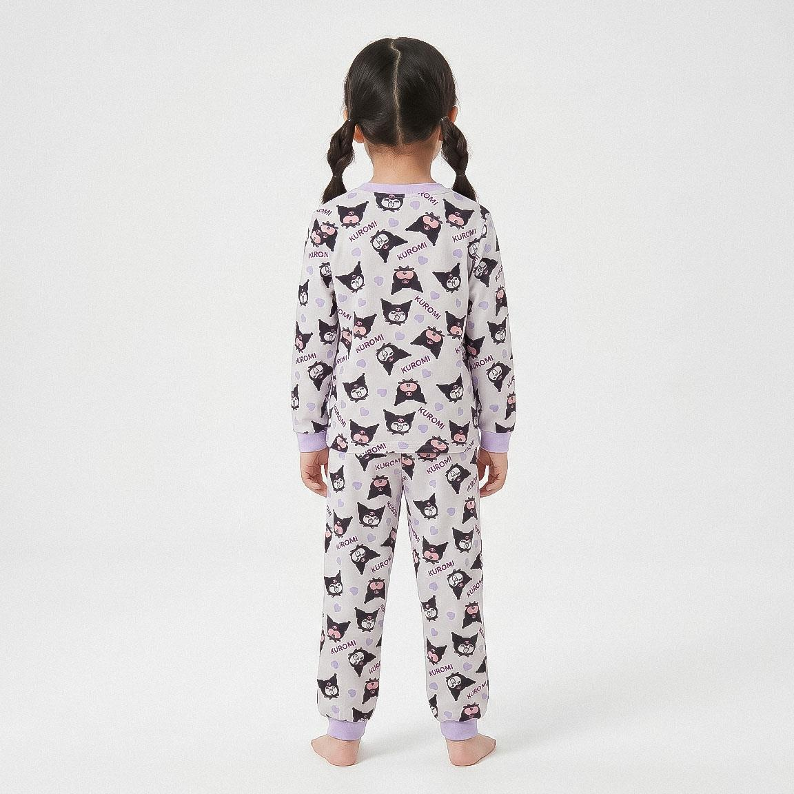 Pigiama Manica Lunga Kuromi Sanrio in Caldo Pile Maglia e Pantaloni - 3580