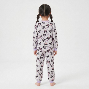 Pigiama Manica Lunga Kuromi Sanrio in Caldo Pile Maglia e Pantaloni - 3580
