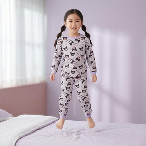 Pigiama Manica Lunga Kuromi Sanrio in Caldo Pile Maglia e Pantaloni - 3580