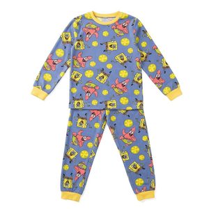 Pigiama Manica Lunga Spongebob Patrick in Caldo Pile Maglia e Pantaloni - 3622