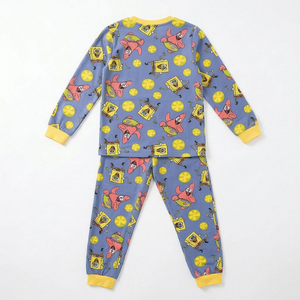 Pigiama Manica Lunga Spongebob Patrick in Caldo Pile Maglia e Pantaloni - 3622