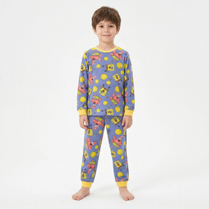 Pigiama Manica Lunga Spongebob Patrick in Caldo Pile Maglia e Pantaloni - 3622
