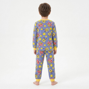 Pigiama Manica Lunga Spongebob Patrick in Caldo Pile Maglia e Pantaloni - 3622