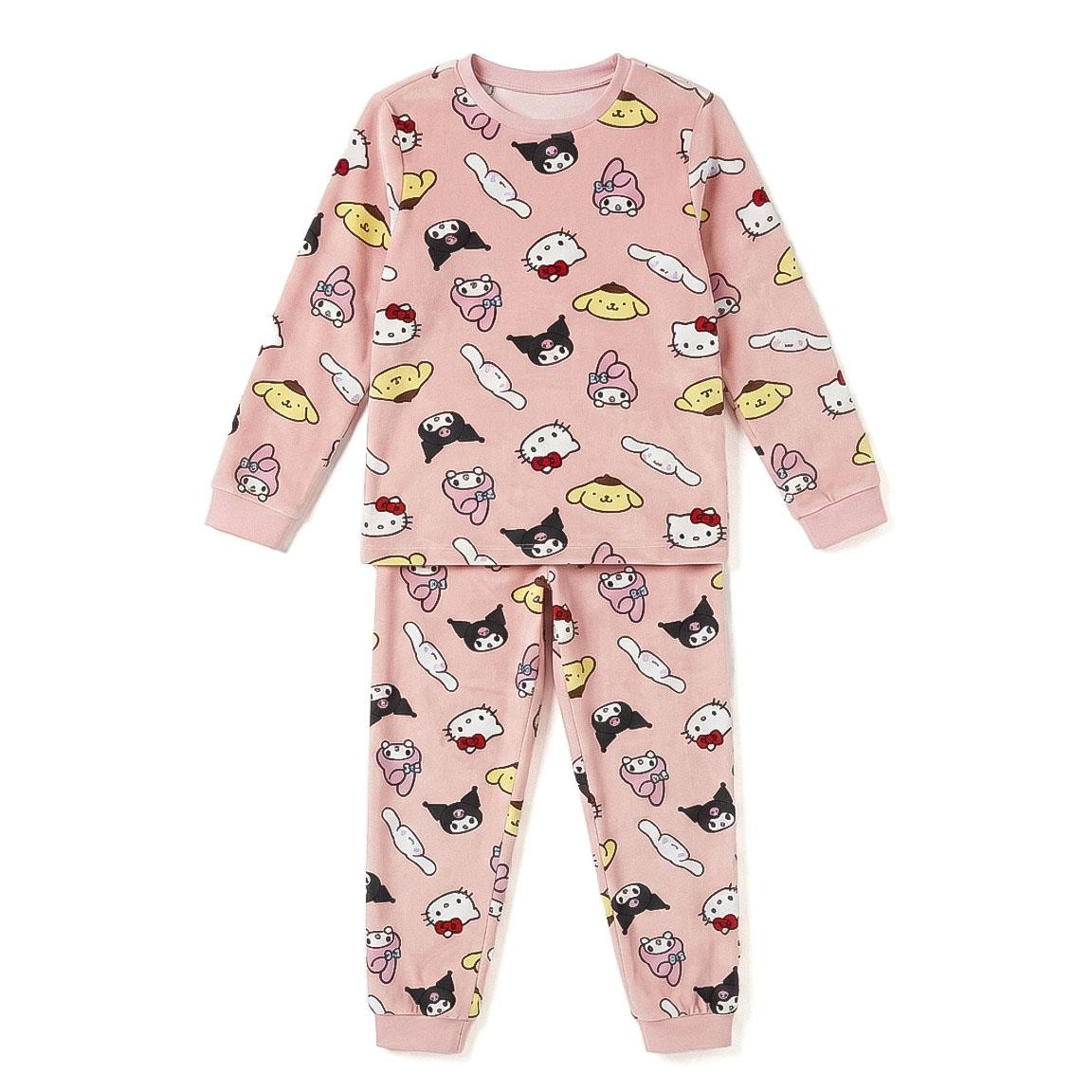 Pigiama Manica Lunga Hello Kitty and Friends Sanrio in Caldo Pile Maglia e Pantaloni - 3623