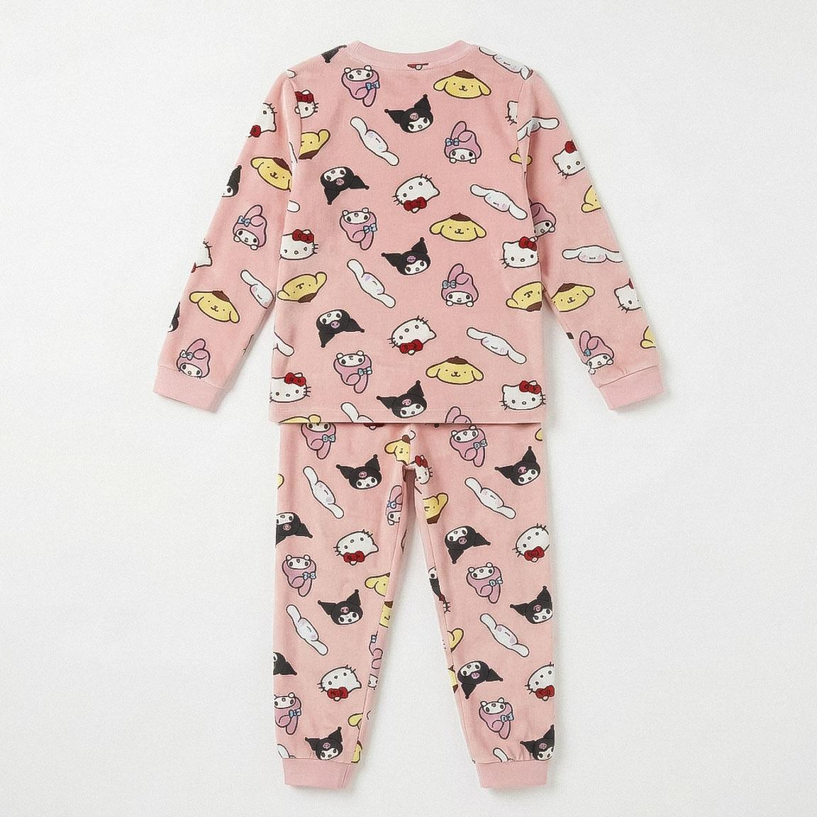 Pigiama Manica Lunga Hello Kitty and Friends Sanrio in Caldo Pile Maglia e Pantaloni - 3623