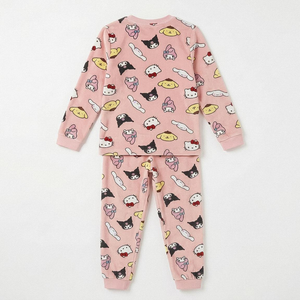 Pigiama Manica Lunga Hello Kitty and Friends Sanrio in Caldo Pile Maglia e Pantaloni - 3623