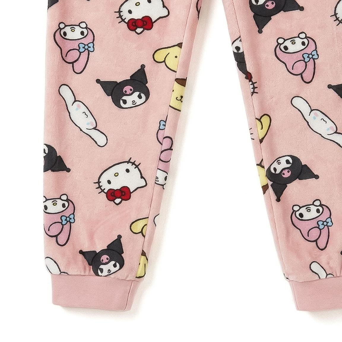 Pigiama Manica Lunga Hello Kitty and Friends Sanrio in Caldo Pile Maglia e Pantaloni - 3623