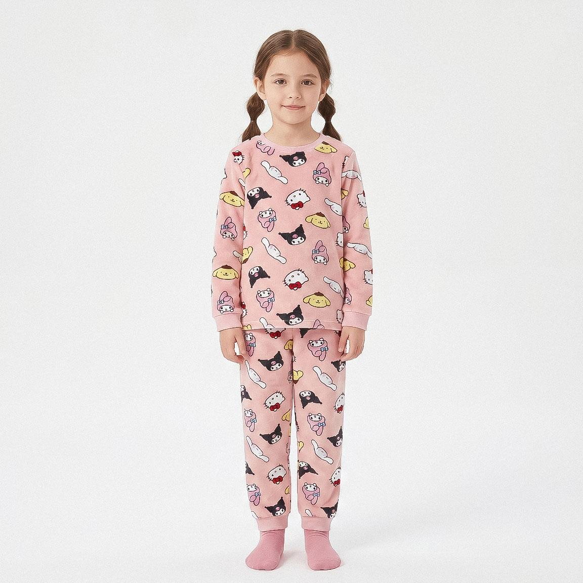 Pigiama Manica Lunga Hello Kitty and Friends Sanrio in Caldo Pile Maglia e Pantaloni - 3623