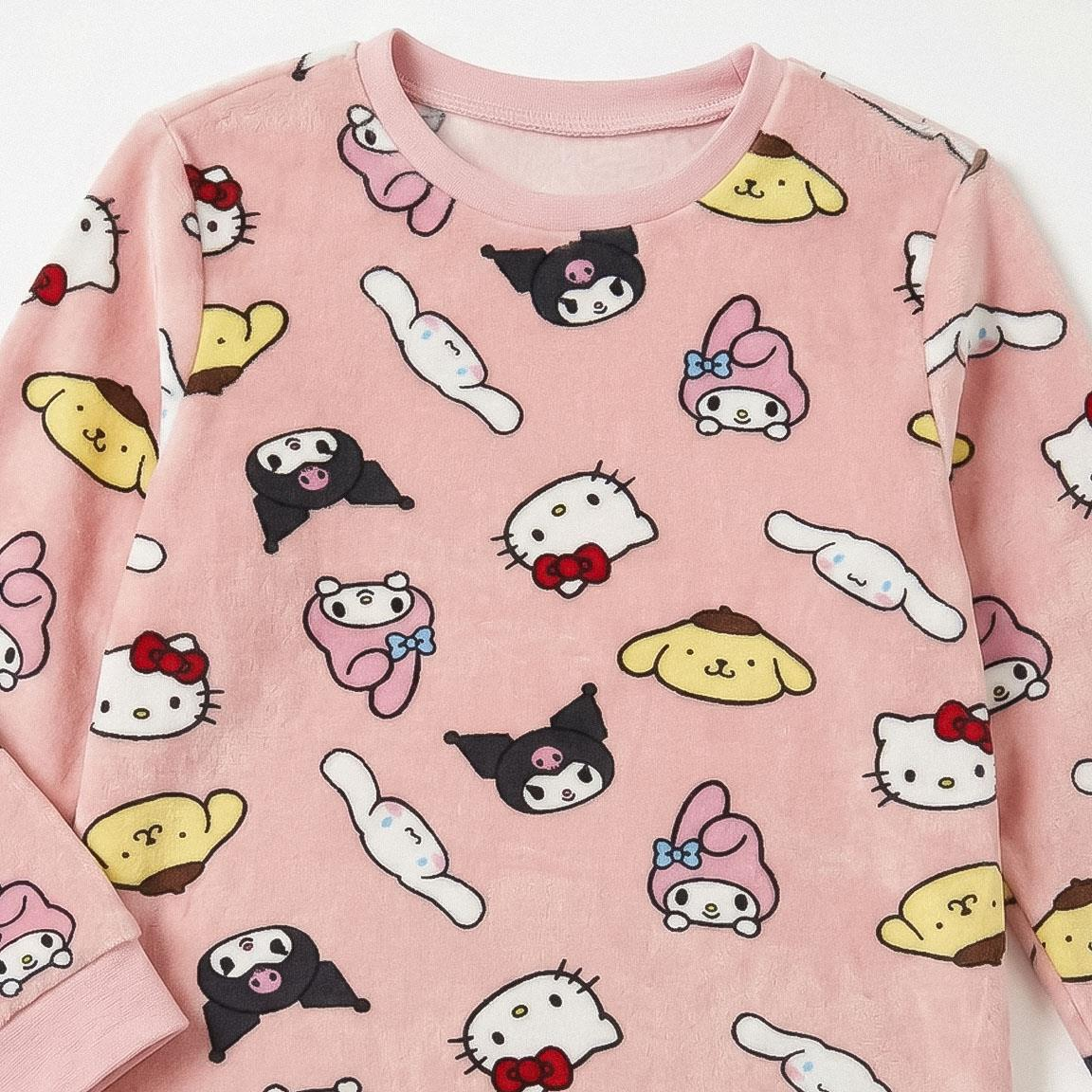 Pigiama Manica Lunga Hello Kitty and Friends Sanrio in Caldo Pile Maglia e Pantaloni - 3623