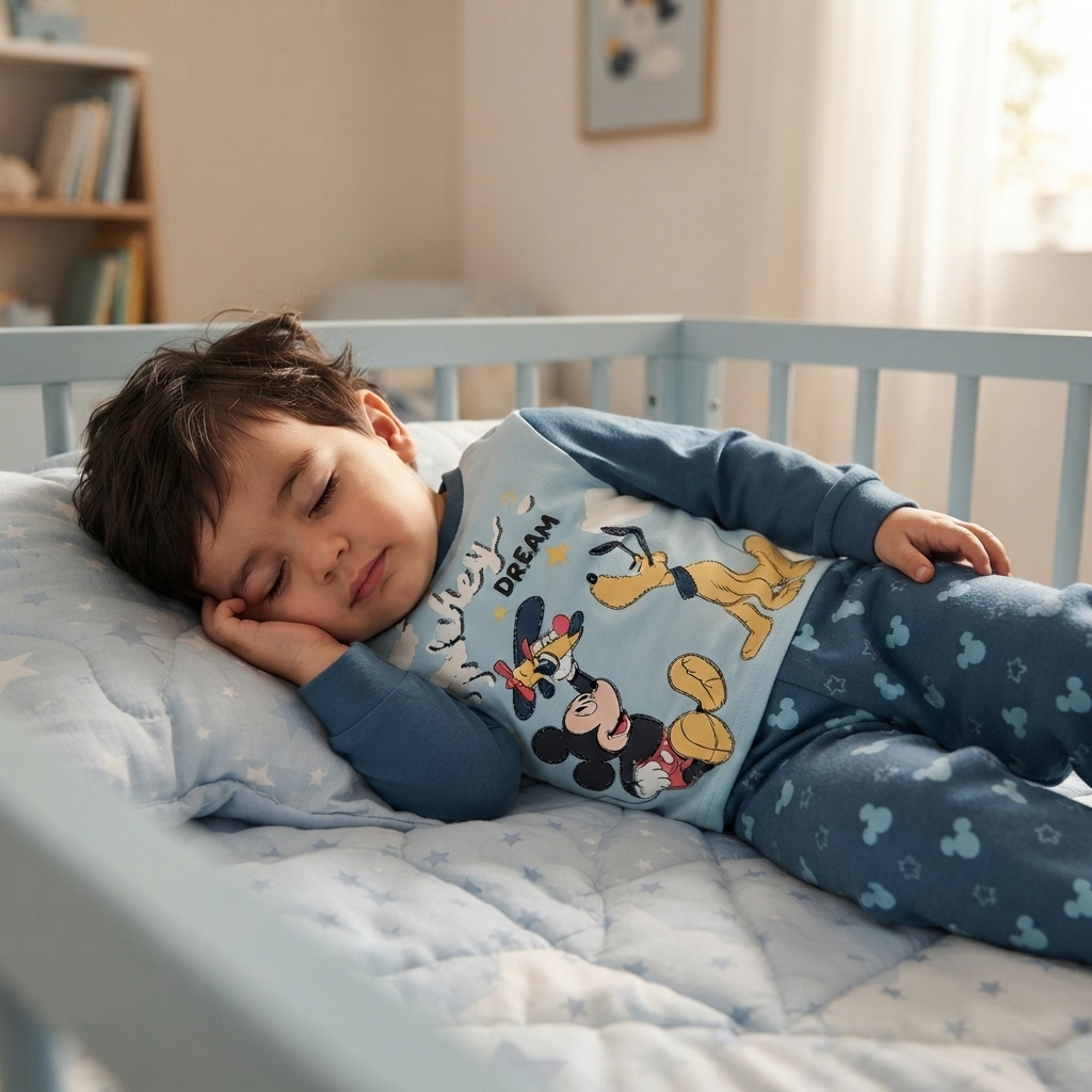 Pigiama Manica Lunga Topolino DISNEY Neonato in Cotone - Zh03079blu
