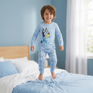 Pigiama Manica Lunga Bluey in Caldo Cotone Interlock Maglia e Pantaloni - 3514