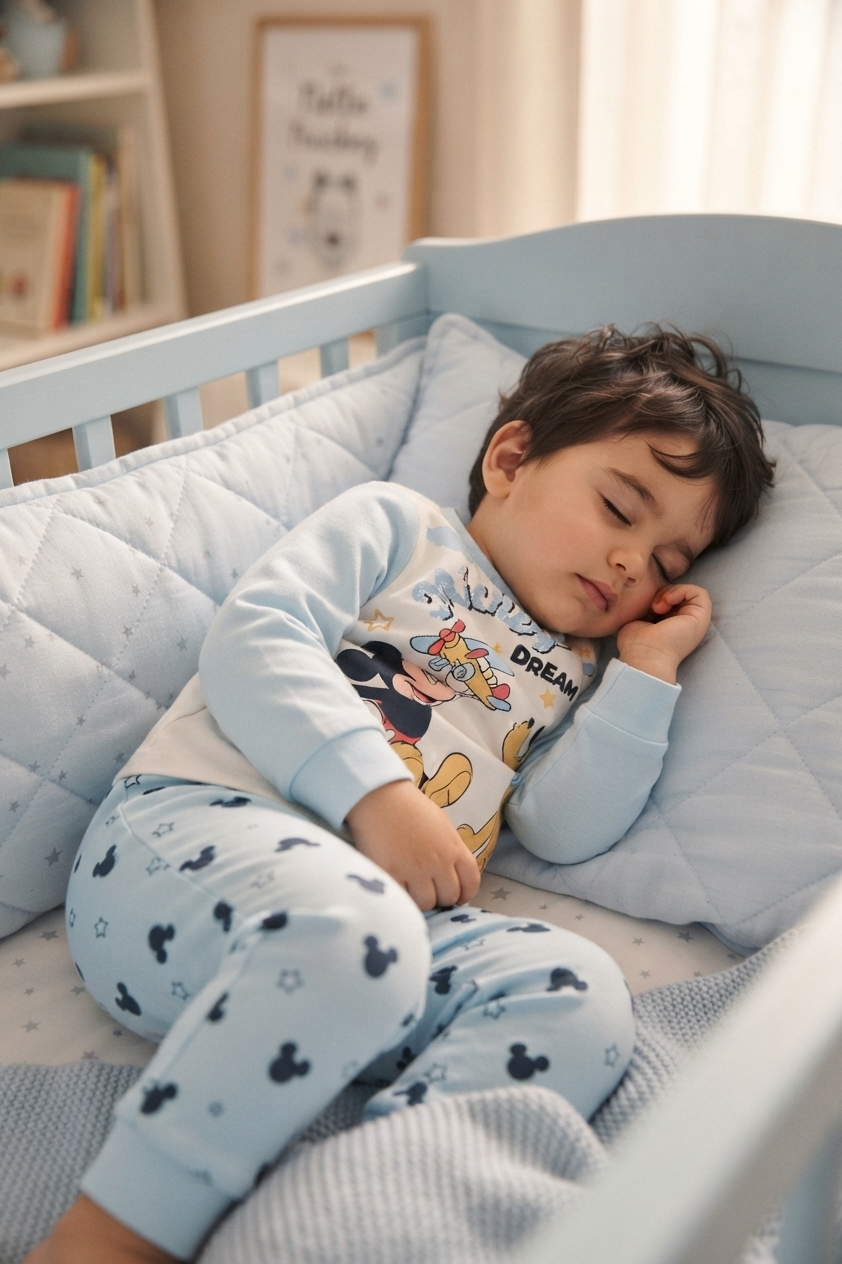 Pigiama Manica Lunga Topolino DISNEY Neonato in Cotone - Zh03079celeste