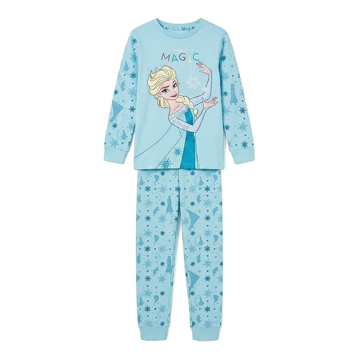 Pigiama Manica Lunga Frozen DISNEY Elsa in Caldo Cotone Interlock Maglia e Pantaloni - 3584