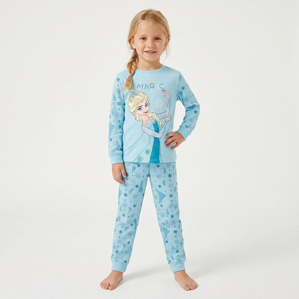 Pigiama Manica Lunga Frozen DISNEY Elsa in Caldo Cotone Interlock Maglia e Pantaloni - 3584