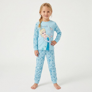 Pigiama Manica Lunga Frozen DISNEY Elsa in Caldo Cotone Interlock Maglia e Pantaloni - 3584