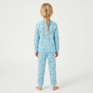 Pigiama Manica Lunga Frozen DISNEY Elsa in Caldo Cotone Interlock Maglia e Pantaloni - 3584