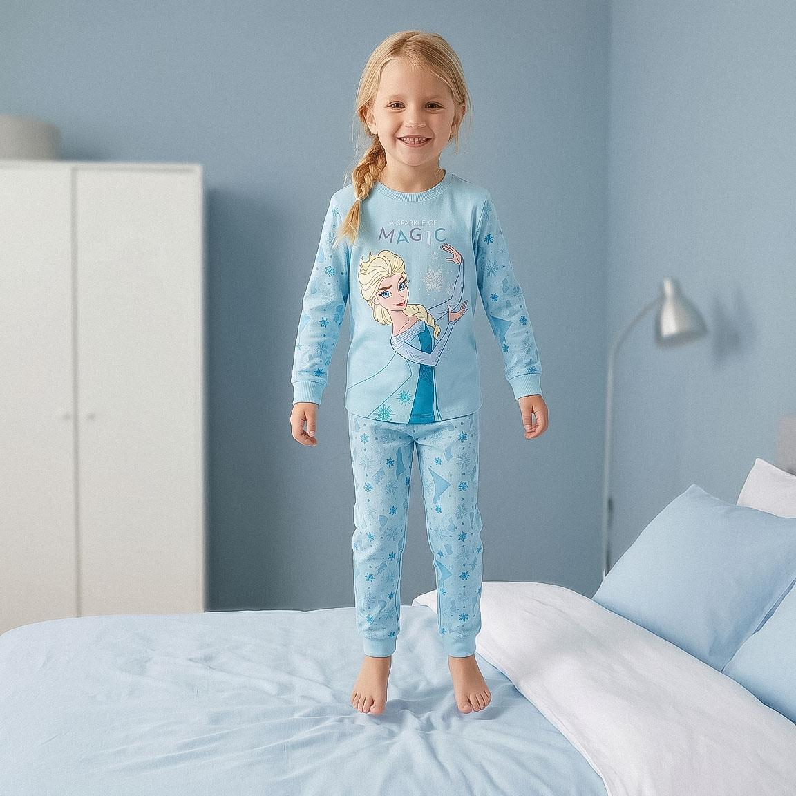 Pigiama Manica Lunga Frozen DISNEY Elsa in Caldo Cotone Interlock Maglia e Pantaloni - 3584
