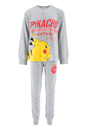 Pigiama Pikachu Pokemon Bambino 100% Cotone - Zh20164grigio