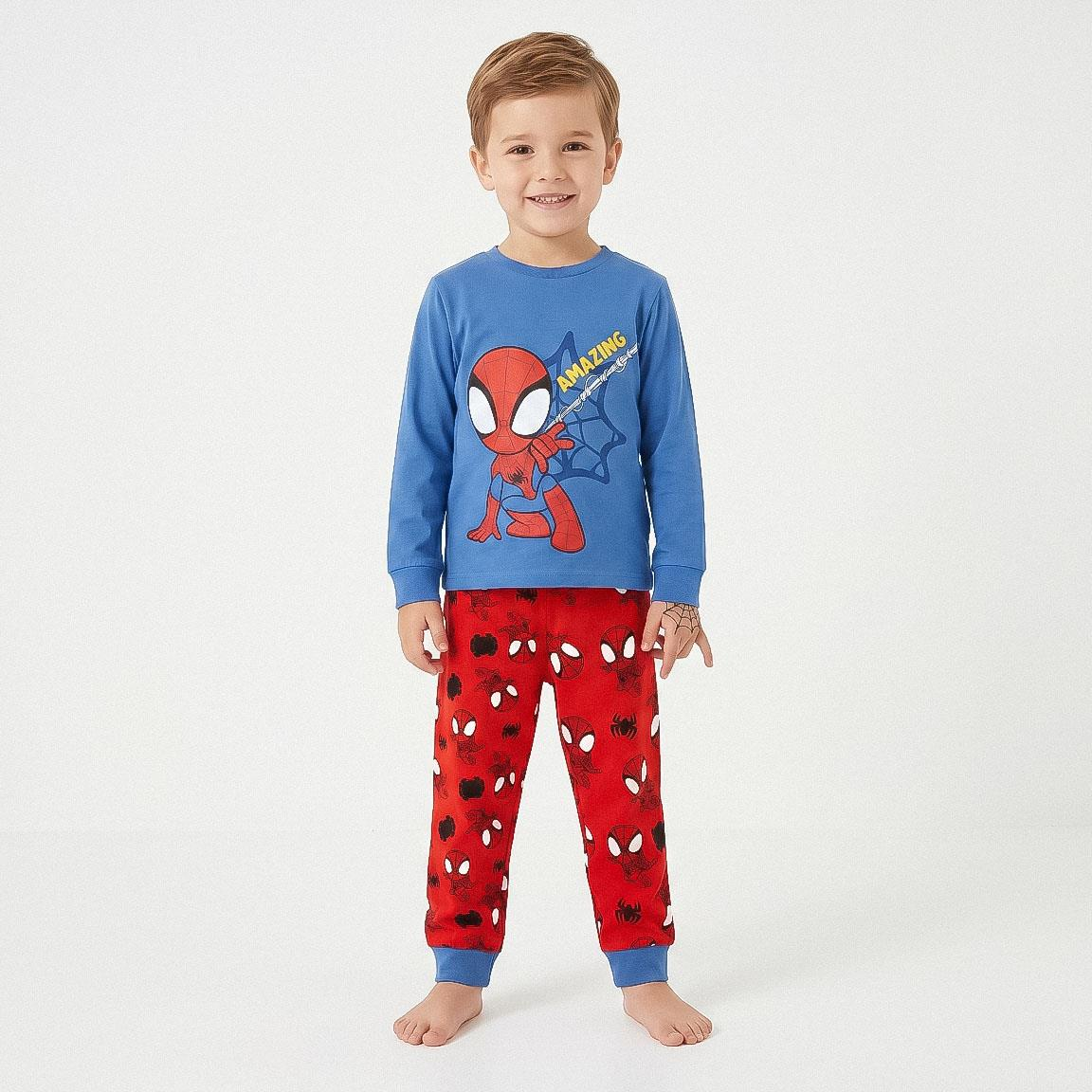 Pigiama Manica Lunga Spidey MARVEL in Caldo Cotone Interlock Maglia e Pantaloni - 3625