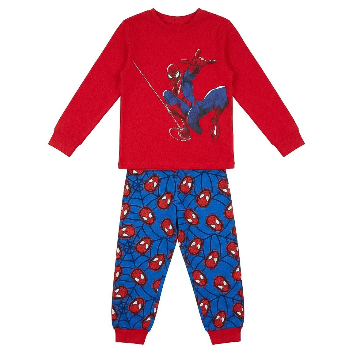 Pigiama Manica Lunga Spiderman MARVEL in Caldo Cotone Interlock Maglia e Pantaloni - 3626