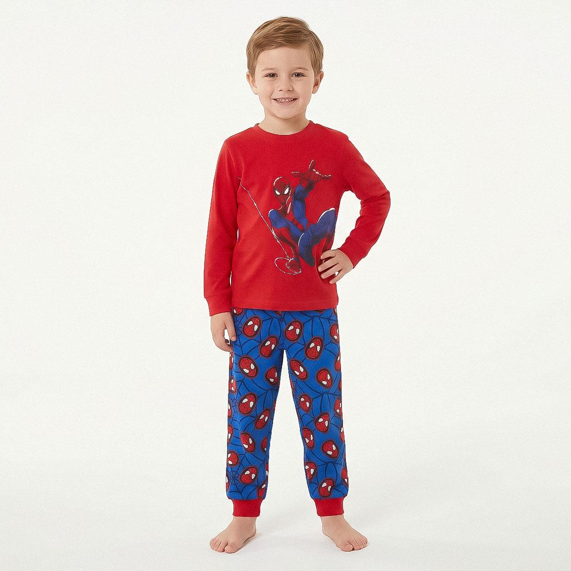 Pigiama Manica Lunga Spiderman MARVEL in Caldo Cotone Interlock Maglia e Pantaloni - 3626