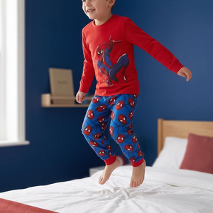 Pigiama Manica Lunga Spiderman MARVEL in Caldo Cotone Interlock Maglia e Pantaloni - 3626