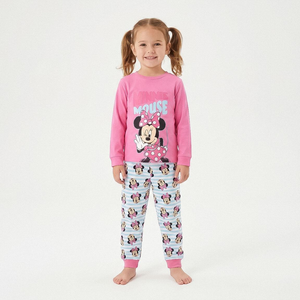 Pigiama Manica Lunga Minnie DISNEY in Caldo Cotone Interlock Maglia e Pantaloni - 3627