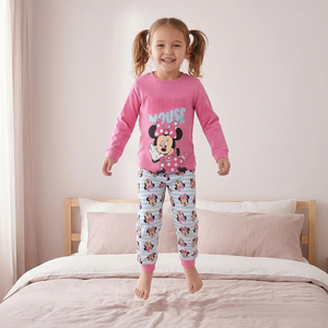 Pigiama Manica Lunga Minnie DISNEY in Caldo Cotone Interlock Maglia e Pantaloni - 3627