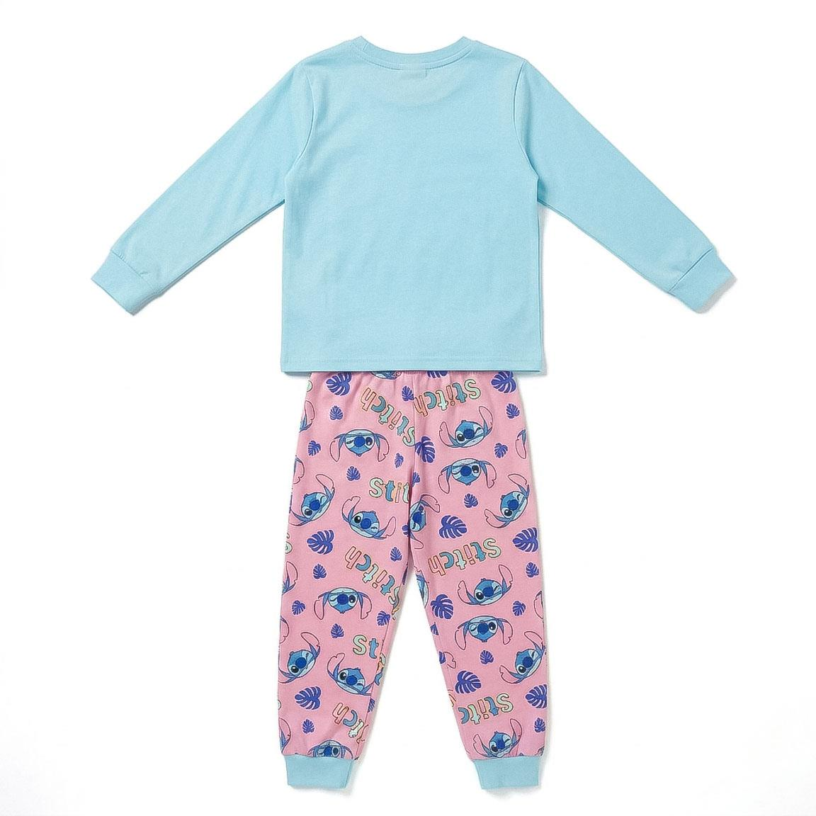 Pigiama Manica Lunga Stitch DISNEY in Caldo Cotone Interlock Maglia e Pantaloni - 3628