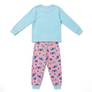 Pigiama Manica Lunga Stitch DISNEY in Caldo Cotone Interlock Maglia e Pantaloni - 3628