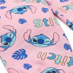 Pigiama Manica Lunga Stitch DISNEY in Caldo Cotone Interlock Maglia e Pantaloni - 3628