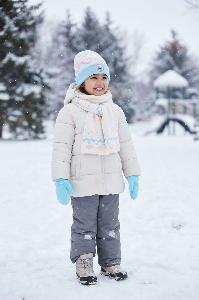 Cappello con Sciarpa e Guanti Stitch DISNEY Accessorio Invernale per Neonate 100% Acrilico - Zh45030celeste