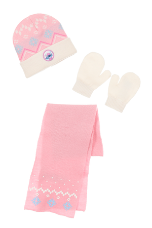 Cappello con Sciarpa e Guanti Stitch DISNEY Accessorio Invernale per Bambine 100% Acrilico - Zh45030rosa