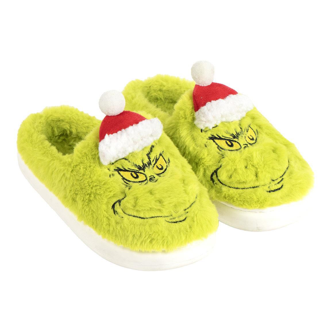 Pantofole Invernali the Grinch in Peluche Ciabatte a Punta Chiusa Suola Antiscivolo - 7140