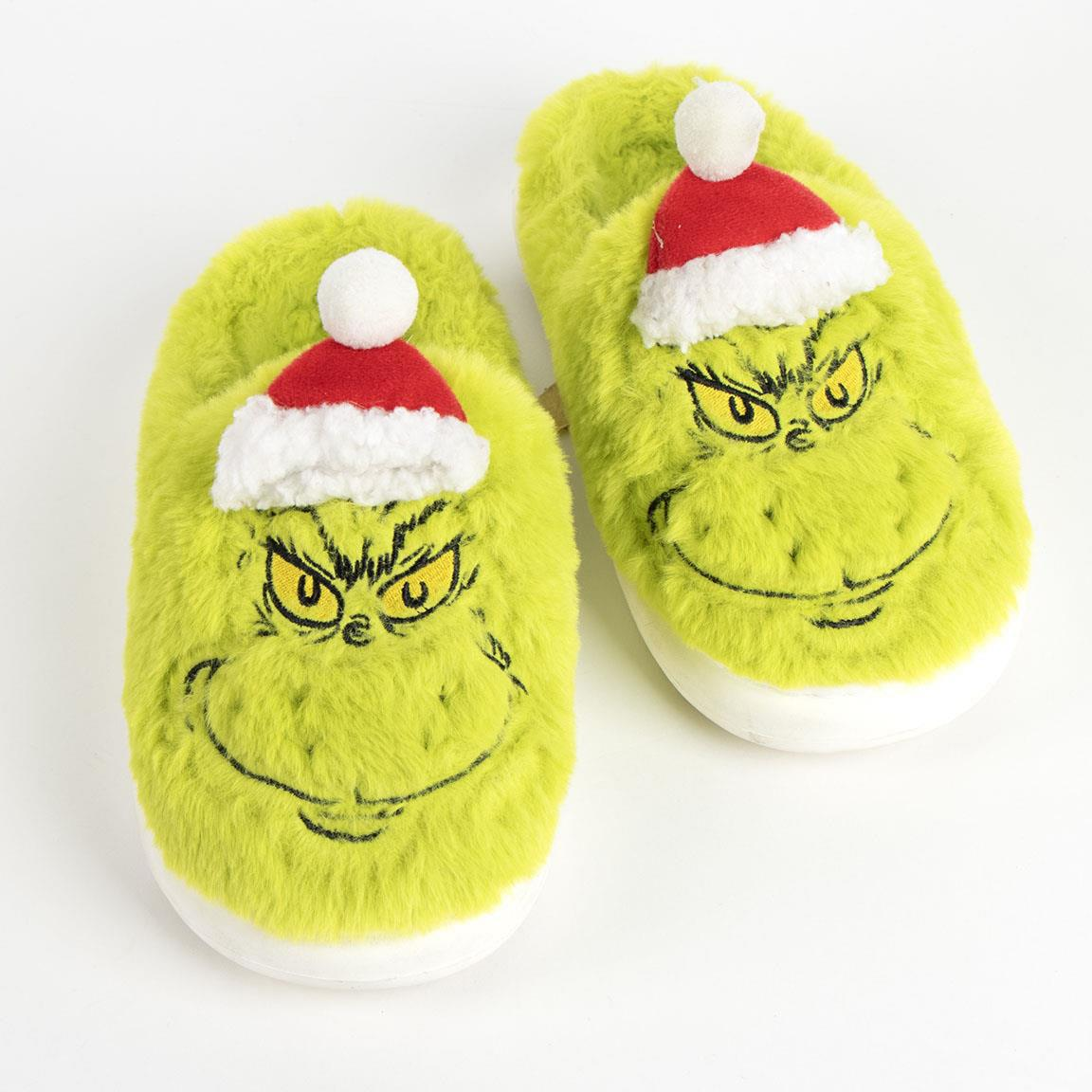 Pantofole Invernali the Grinch in Peluche Ciabatte a Punta Chiusa Suola Antiscivolo - 7140