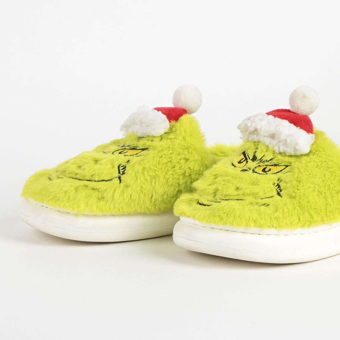 Pantofole Invernali the Grinch in Peluche Ciabatte a Punta Chiusa Suola Antiscivolo - 7140