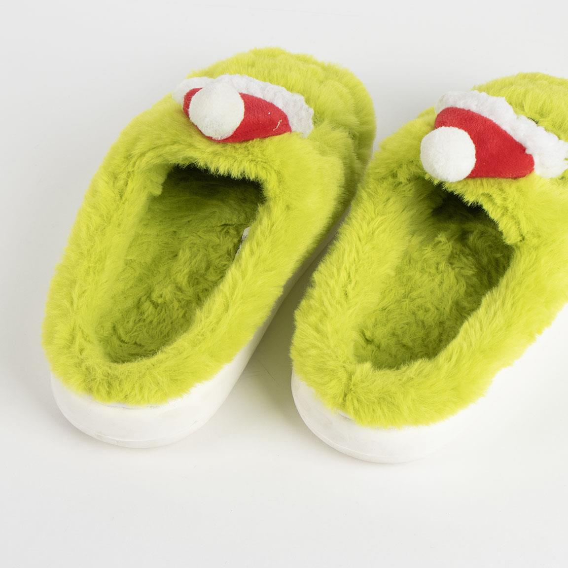 Pantofole Invernali the Grinch in Peluche Ciabatte a Punta Chiusa Suola Antiscivolo - 7140