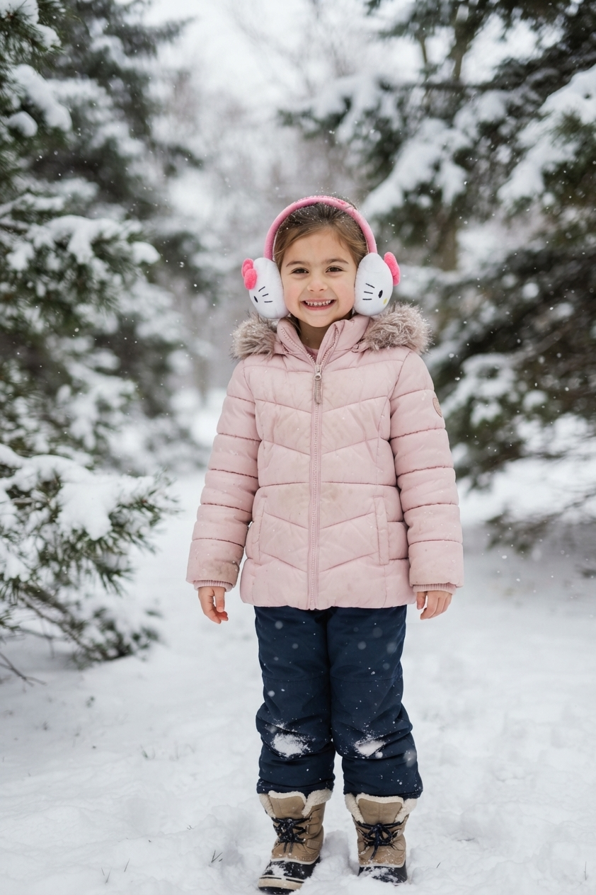 Paraorecchie Hello Kitty Sanrio Cuffia 3d Regolabile Bambina Accessorio Invernale - Zh40062