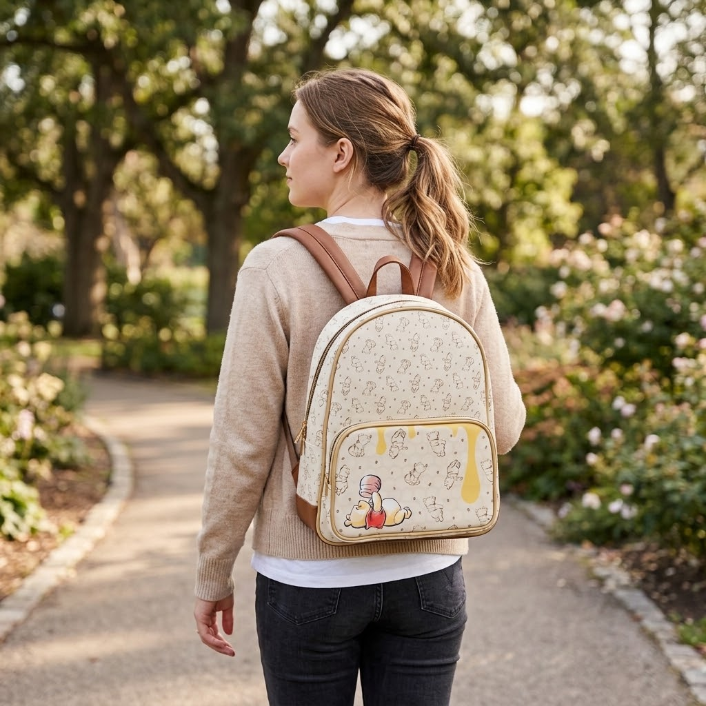 Borsa Passeggio Winnie the Pooh 35 CM Zaino in Similpelle Tempo Libero - 6755