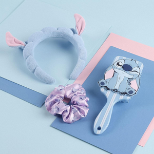 Set Accessori per la Cura Personale Stitch DISNEY Spazzola Cerchietto Scrunchie - 4116