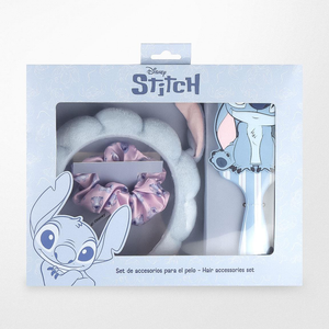 Set Accessori per la Cura Personale Stitch DISNEY Spazzola Cerchietto Scrunchie - 4116