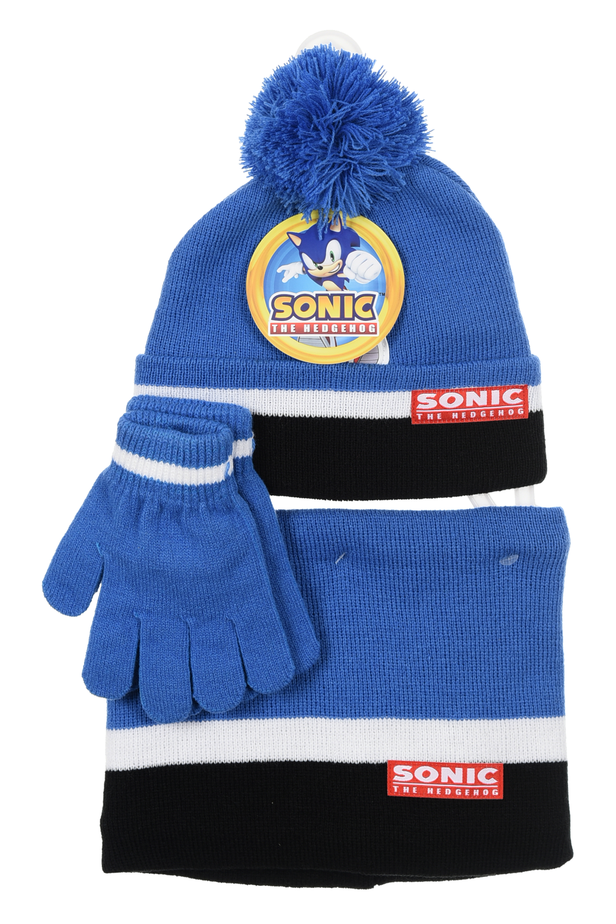 Cappello con Scaldacollo e Guanti Sonic Accessorio Invernale per Bambini 100% Acrilico - Zh40164blu