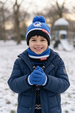 Cappello con Scaldacollo e Guanti Sonic Accessorio Invernale per Bambini 100% Acrilico - Zh40164blu
