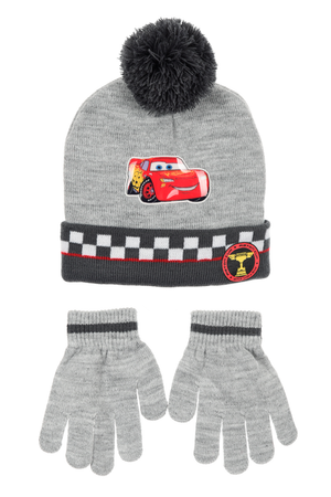 Cappello con Guanti Cars DISNEY Accessorio Invernale per Bambini 100% Acrilico - Zh40109grigio