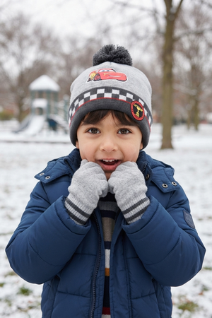 Cappello con Guanti Cars DISNEY Accessorio Invernale per Bambini 100% Acrilico - Zh40109grigio