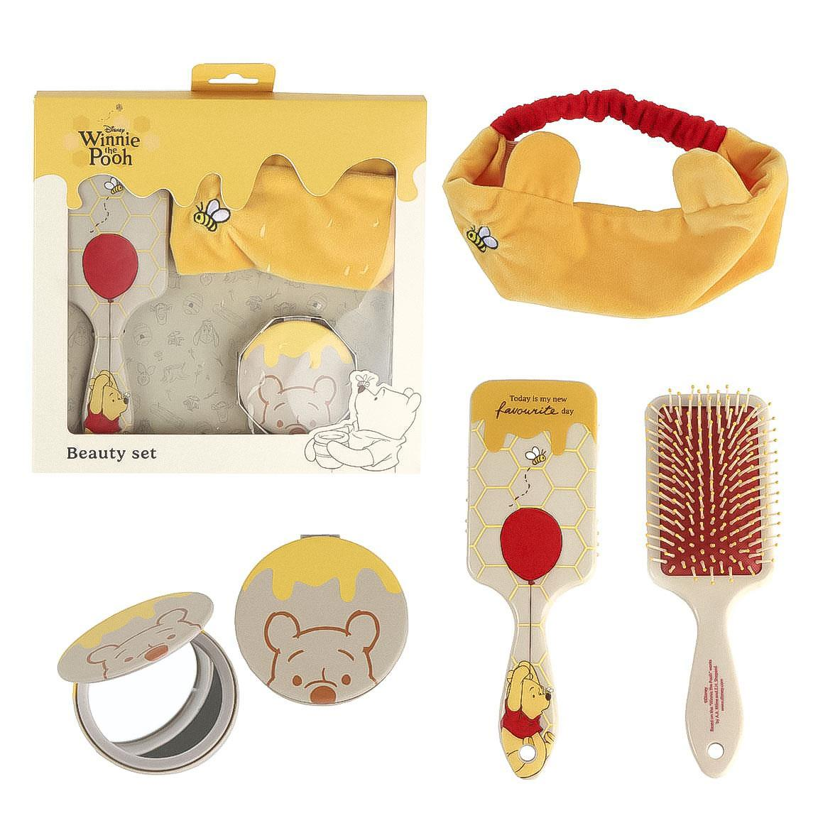 Set Accessori per la Cura Personale Winnie the Pooh DISNEY Spazzola Fascia Specchietto - 4101